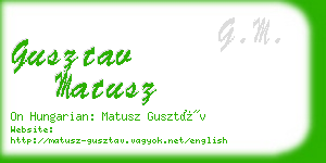 gusztav matusz business card